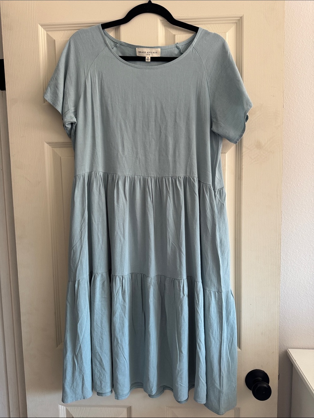 Pale Blue Tiered Midi Dress
